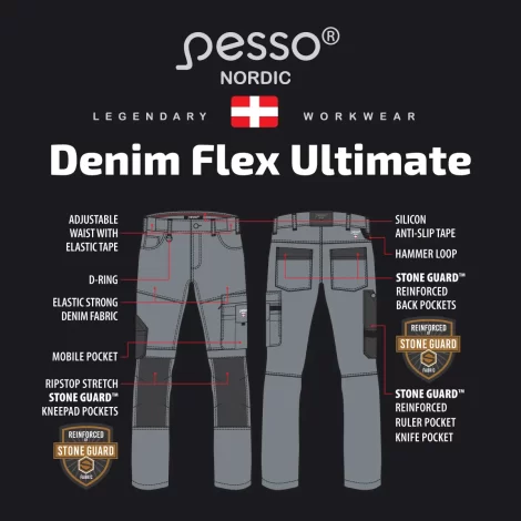 Denim Flex Ultimate Stretch Poly-Cotton trousers KD155_Grey