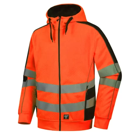 Warm zip through Fleece Hoodie Pesso FL05_G, orange