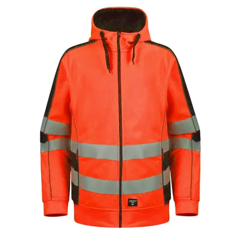 Warm zip through Fleece Hoodie Pesso FL05_G, orange