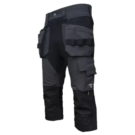 Workwear pirate trousers Pesso Titan Flexpro 125, Black | 4-Way Stretch | pessosafety.eu