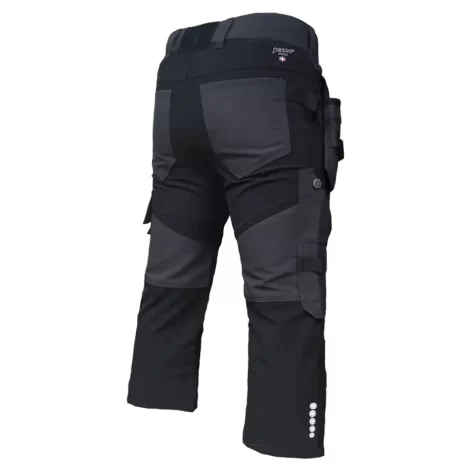 Workwear pirate trousers Pesso Titan Flexpro 125, Black | 4-Way Stretch | pessosafety.eu